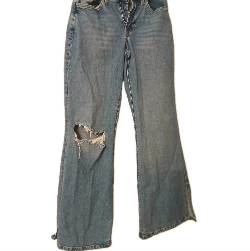 Vintage Forever 21 Distressed Wide Leg High Waisted Jeans Size:25 Bell Bottoms - Picture 3 of 11